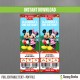 Minnie Mouse & Mickey (Mickey Mouse Clubhouse) Birthday Ticket Invitations
